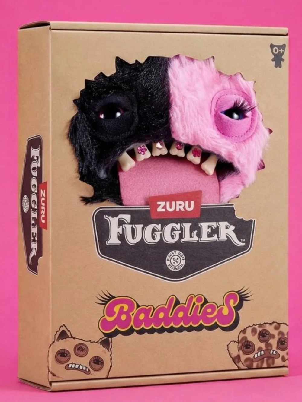 ZURU Fuggler Baddies Pink & Black Funny Ugly Monster Plush New